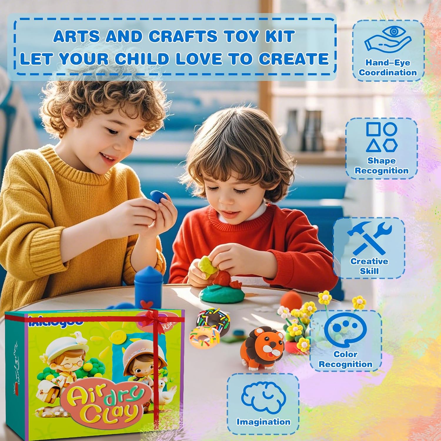 Ixiaoyoo Air Dry Clay, 78 Colors Foam Modeling Clay for School Projects