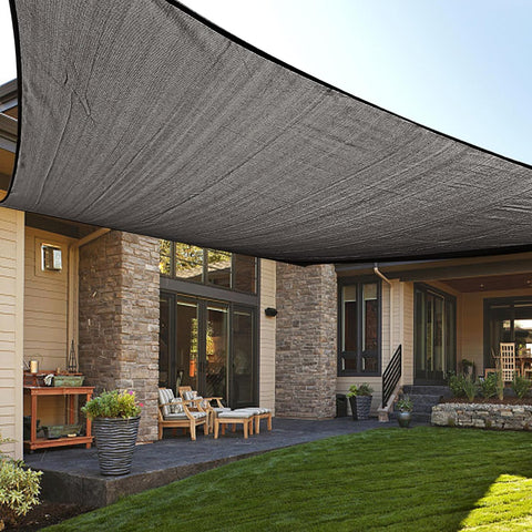 LOVE STORY 6.5' x 10' Rectangle Sun Shade Sail for Outdoor Patio, Dark Grey