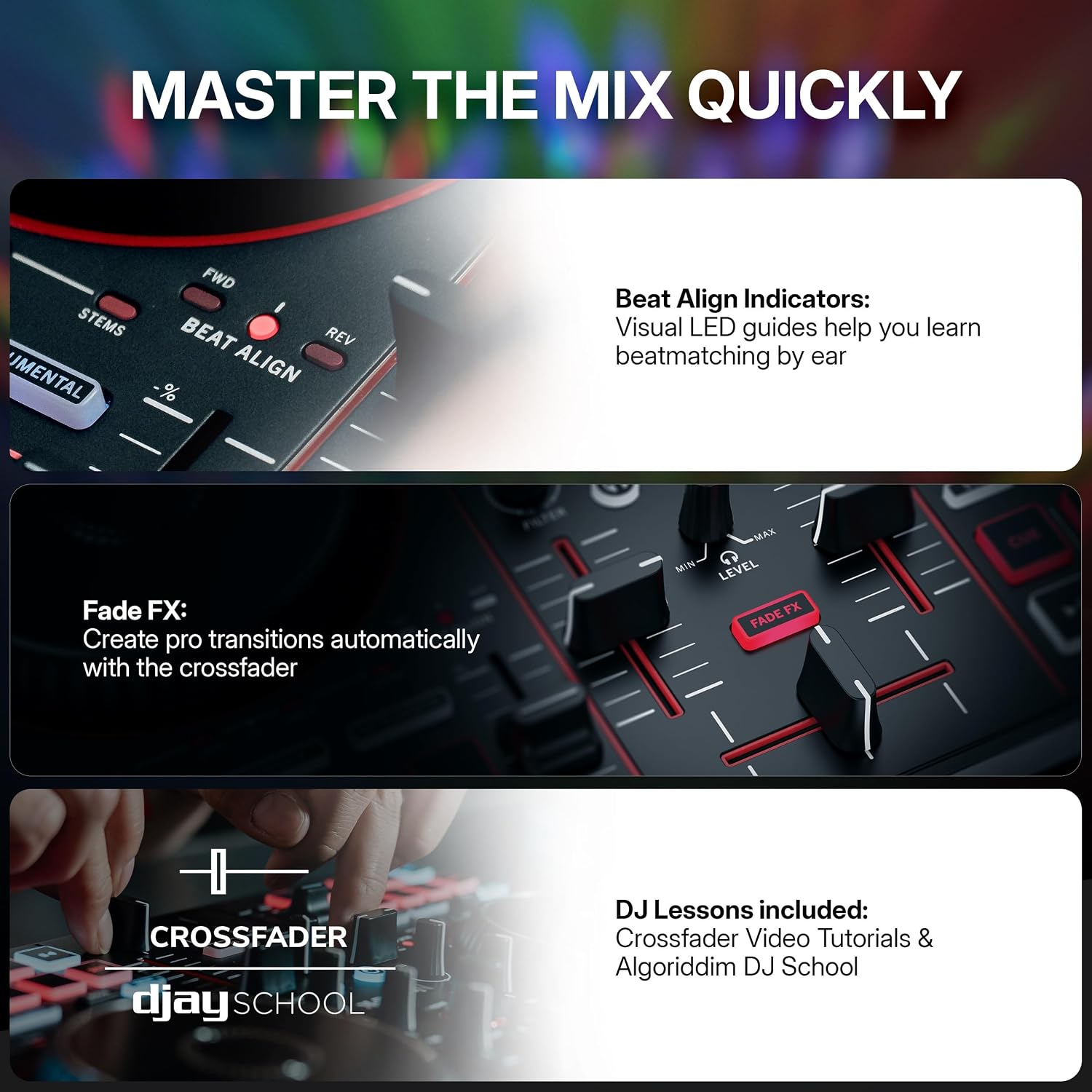 Numark Party Mix III Bluetooth DJ Controller with Built-in Lights