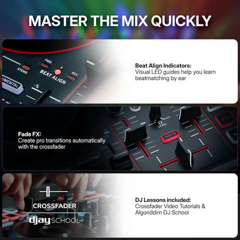 Numark Party Mix III Bluetooth DJ Controller with Built-in Lights