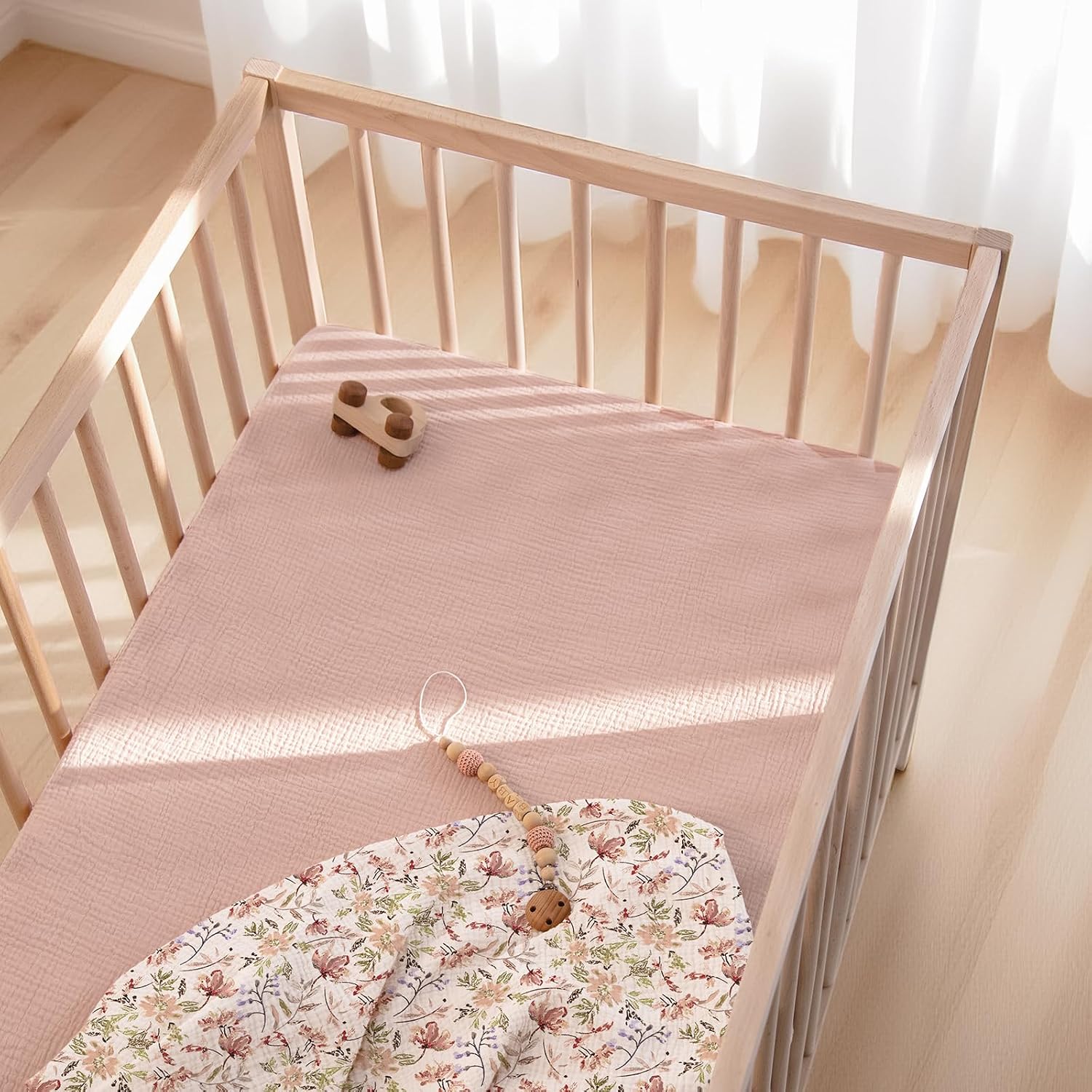 lulumoon Muslin Crib Sheets for Baby: Snug Fitted for 52x28 Crib Mattress