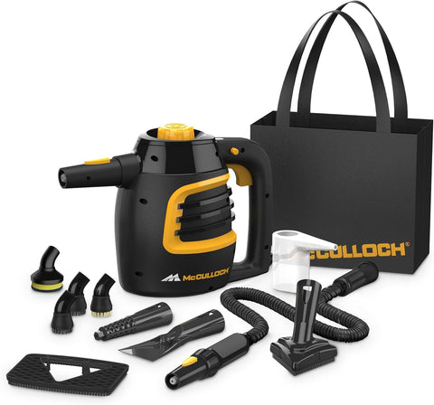 McCulloch MC1230 Handheld Steam Cleaner, 11 Accessories, 10 Min Runtime