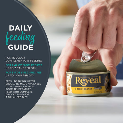 Reveal Fish Variety in Broth Wet Cat Food, 3-Flavor 12-Pack 2.47 oz Cans