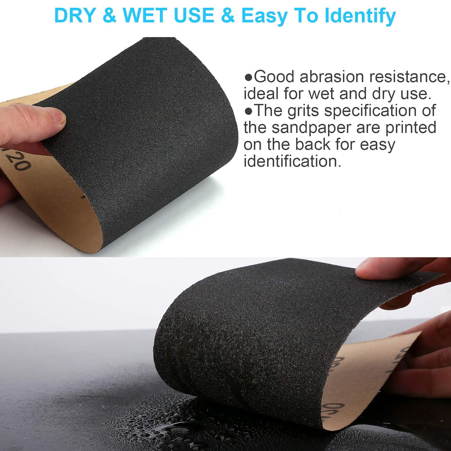48 PCS Sandpaper 120-5000 Grit Wet Dry Sand Paper 9x3.6 for Wood Metal Car