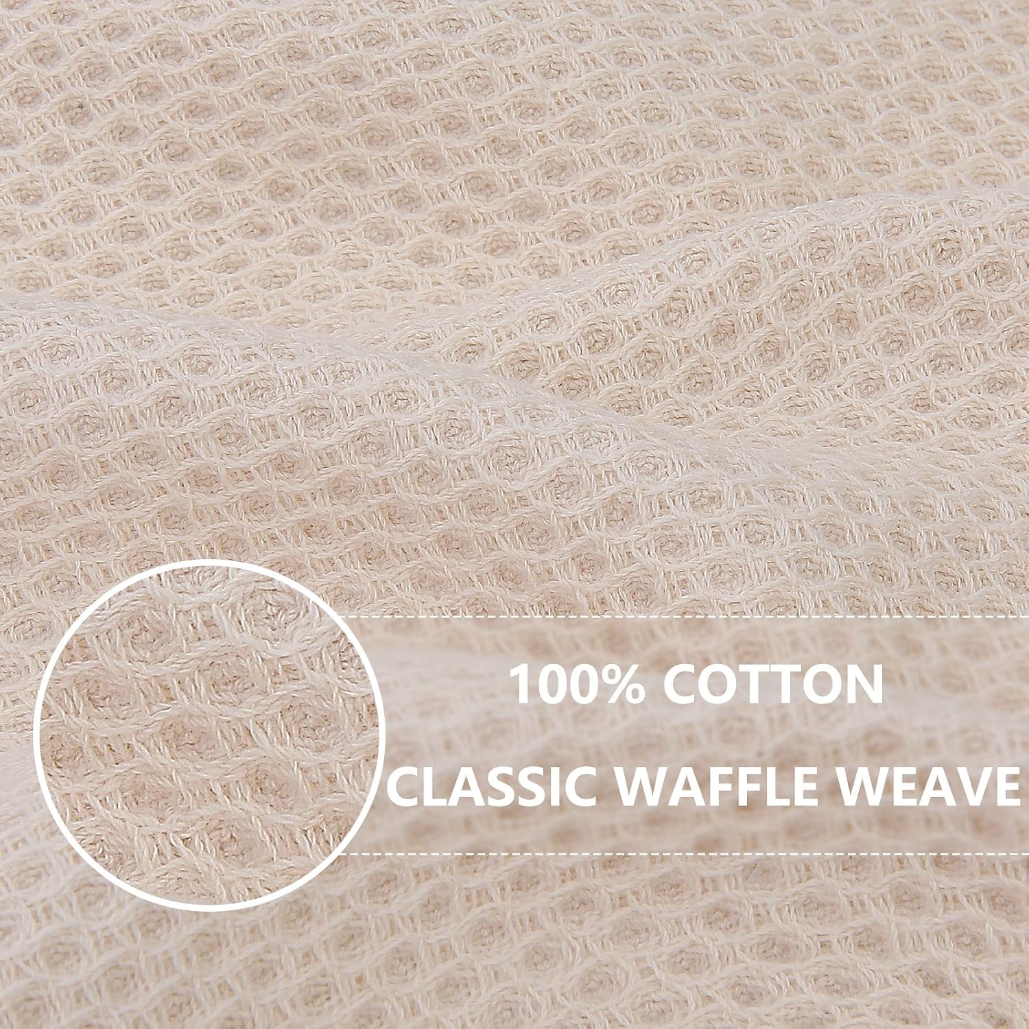 Homaxy 100% Cotton Waffle Weave Kitchen Dish Cloths 12-Pack, Multicolor