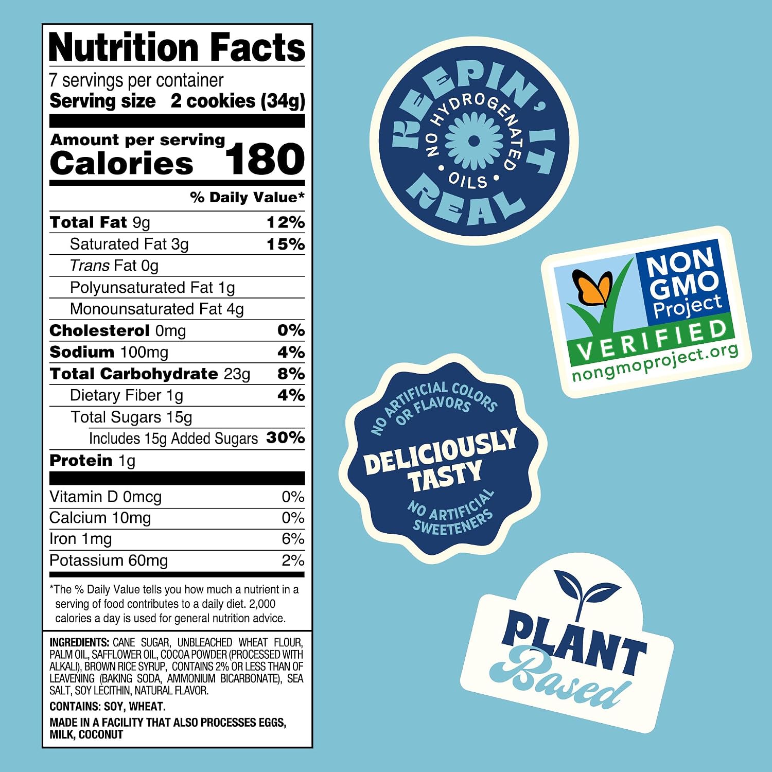Back to Nature Double Classic Creme Sandwich Cookies, Plant Based Snack 6pk