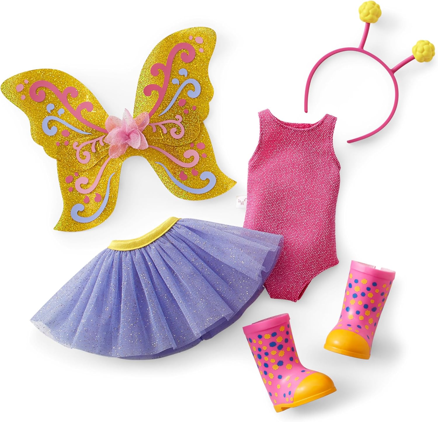 American Girl WellieWishers 14.5-inch Kendall Doll with Pink Leotard, Mesh Skirt, Headband, and Boots, For Ages 4+