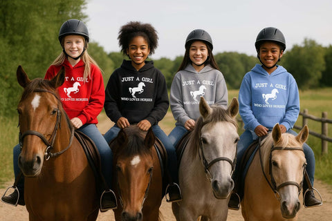 Tstars Girl Who Loves Horses Hoodie Youth Girls Equestrian Riding Pony