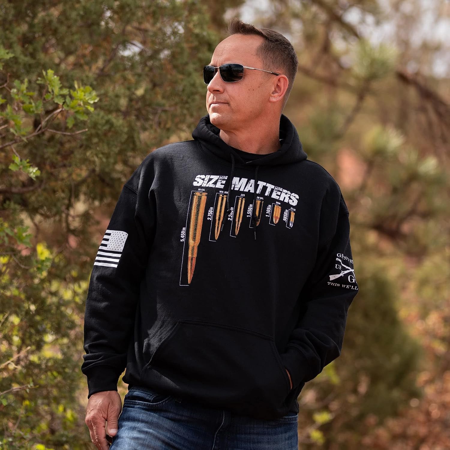 Grunt Style Size Matters - Men's Hoodie Black