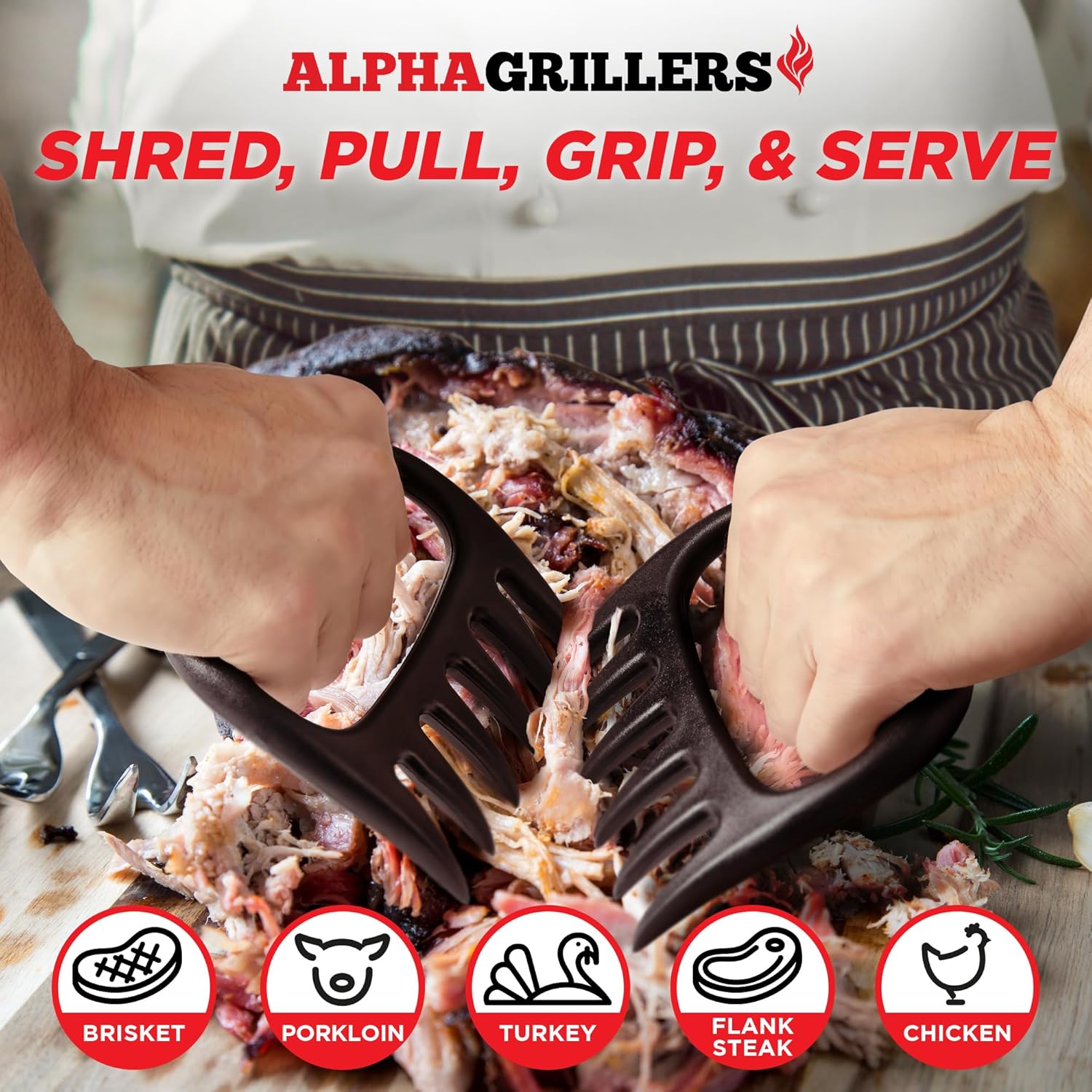 Alpha Grillers Meat Shredder Claws BBQ Pulled Pork Bear Claws for Shredding