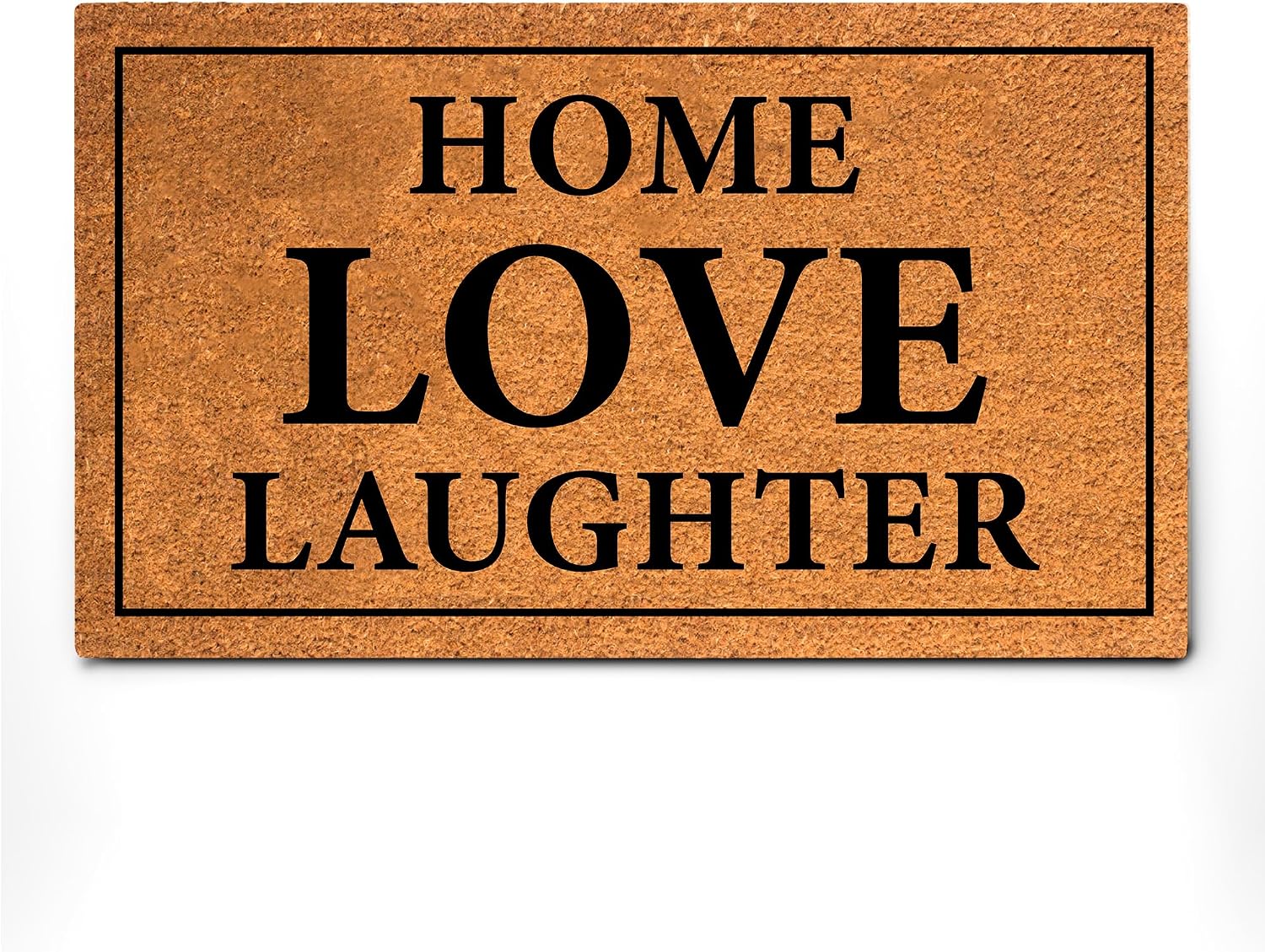 PLUS Haven Coconut Coir Home Entrance Door Mat – 17.5" x 30" | Home Love Laughter Heavy-Duty Doormat for Indoor & Outdoor Use | Durable & Eco-Friendly