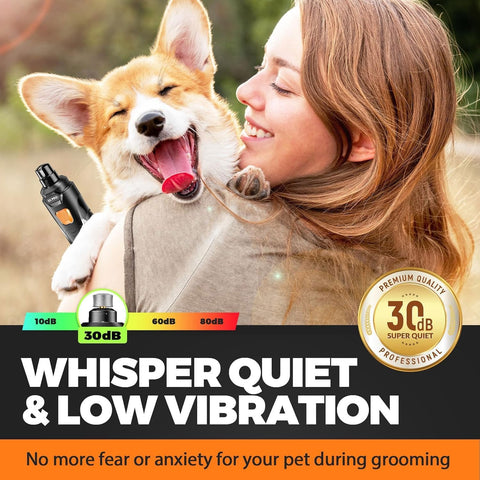 Whisper Quiet Dog Nail Grinder Safe & Stress-Free for Sensitive Dogs Cats