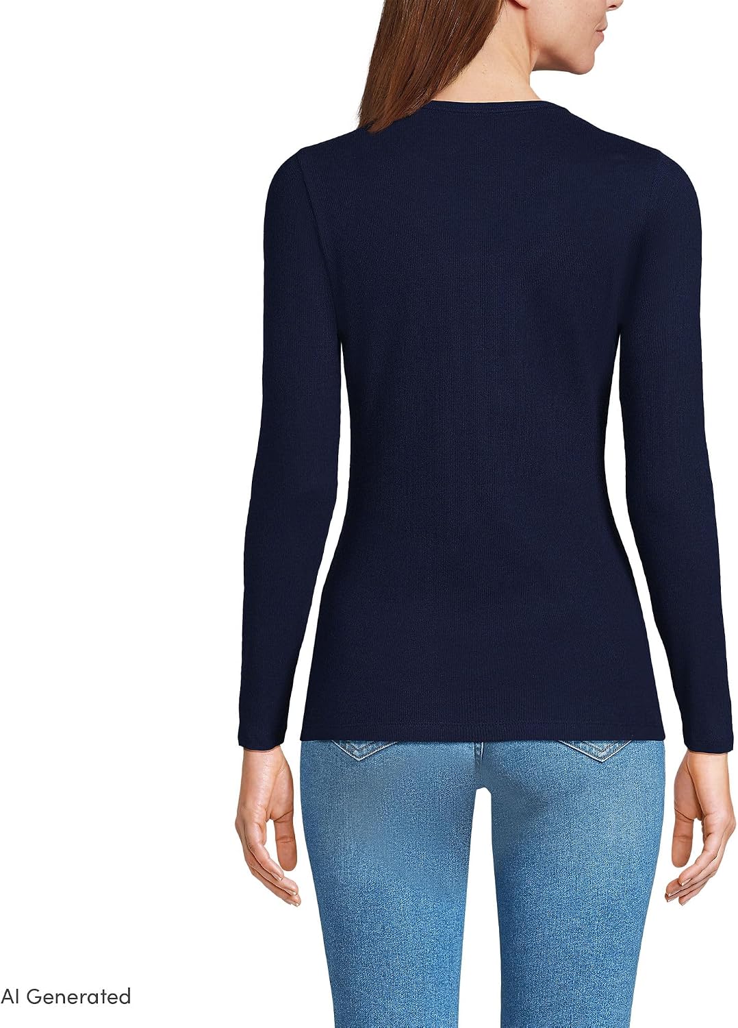 Lands' End Women's Cotton Rib Knit T-Shirt
