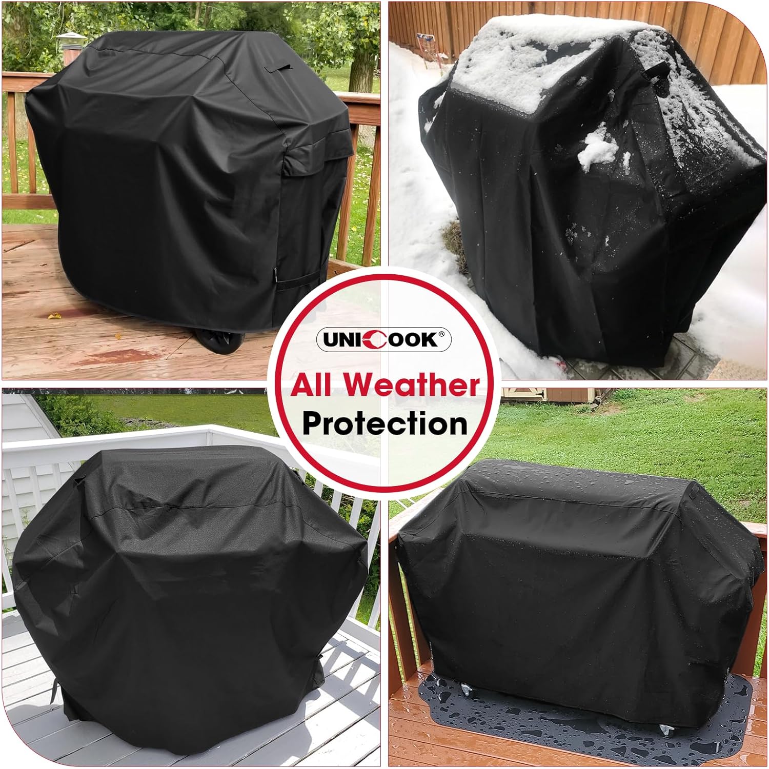 Unicook 55 Inch Grill Cover for Outdoor Grill, Heavy Duty Waterproof