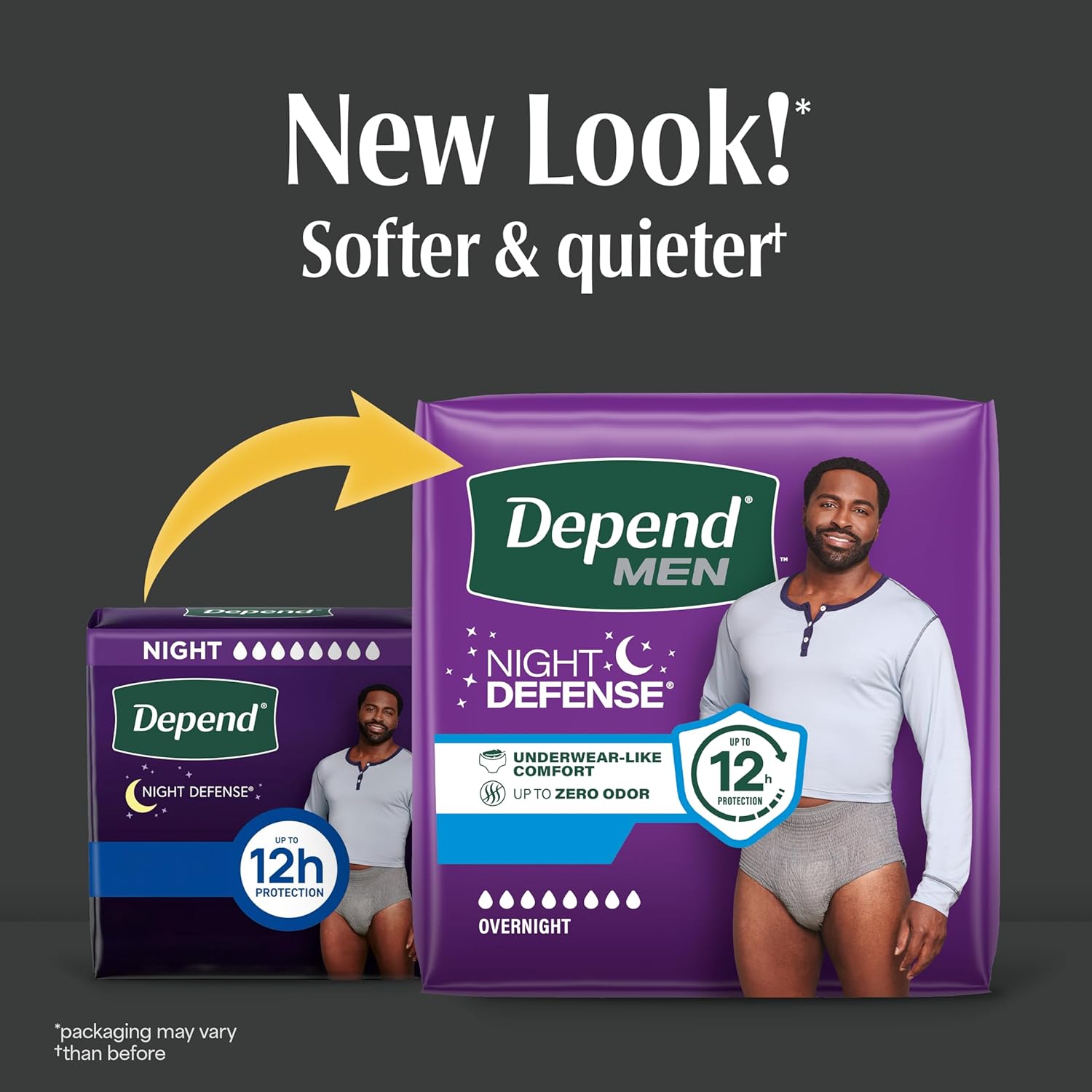 Depend Night Defense Adult Diapers for Men, Large, 56 Count