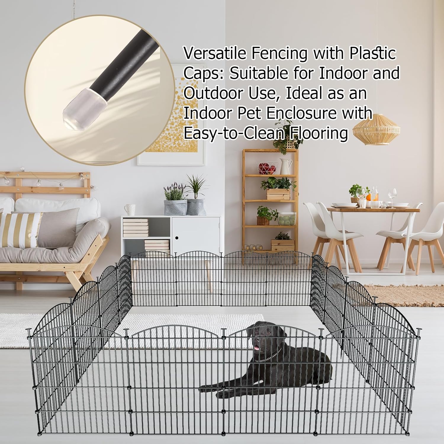 10 Panel No Dig Metal Garden Fence 32"H x 23.6'L Dog Fence Outdoor for Yard