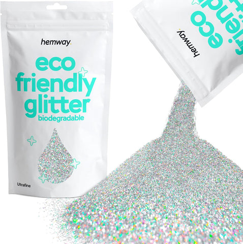Hemway Biodegradable Glitter Silver Holographic 3.5oz Ultrafine