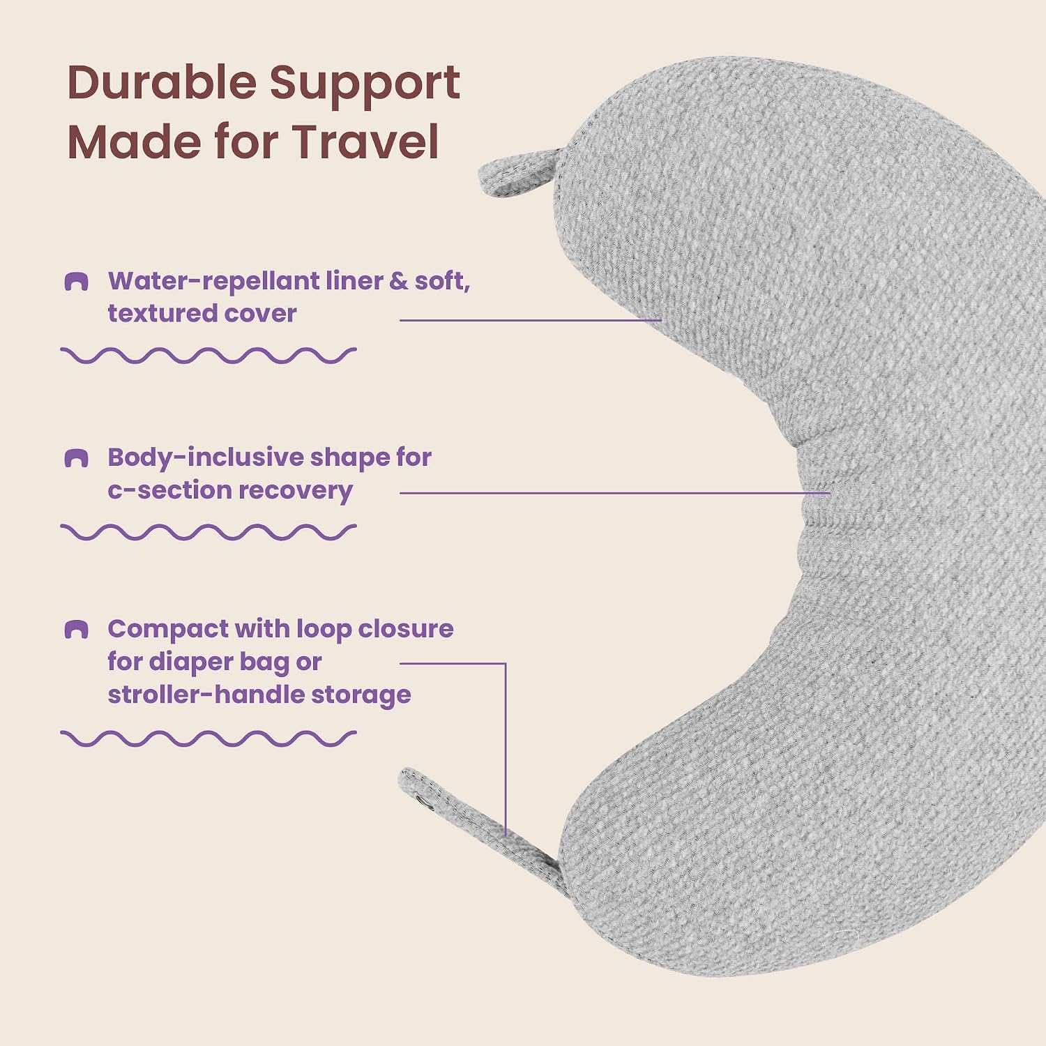 Boppy Anywhere Travel Nursing Pillow, Compact Breastfeeding Support Pillow