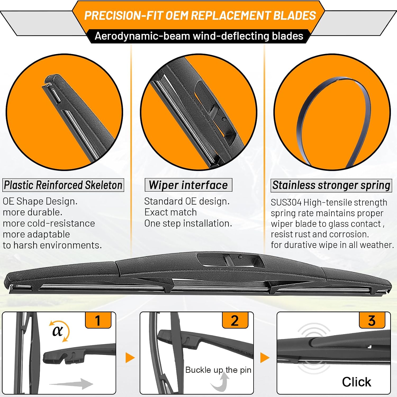 AUTOBOO Windshield Wiper Blade Replacement for Subaru Crosstrek Impreza