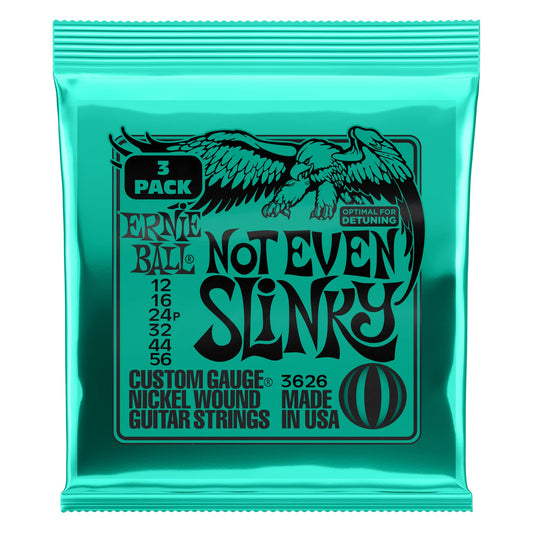 Ernie Ball Not Even Slinky Nickel Wound Electric Guitar Strings 3-Pack - 12-56 Gauge