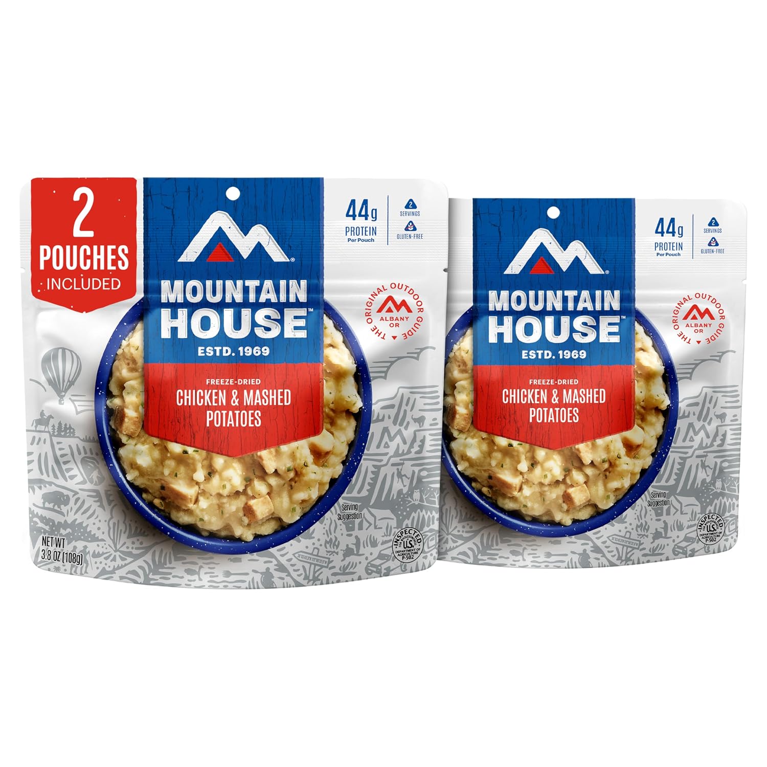 Mountain House Freeze-Dried Dinner Entree | Backpacking Meals for Camping and Hiking, 4 Servings, 30-Year Shelf-Life, 2-Pack