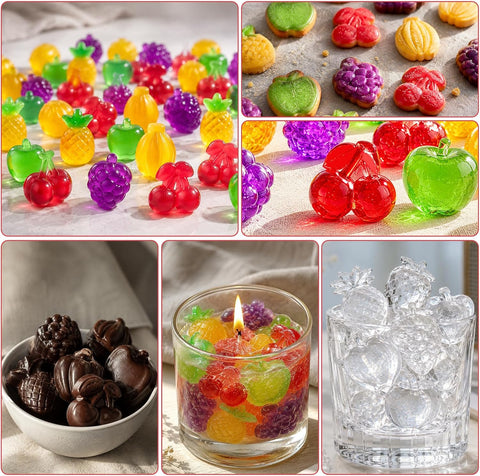 Fruit Snack Molds, 4pcs Gummy Molds Silicone Chocolate Candy Molds