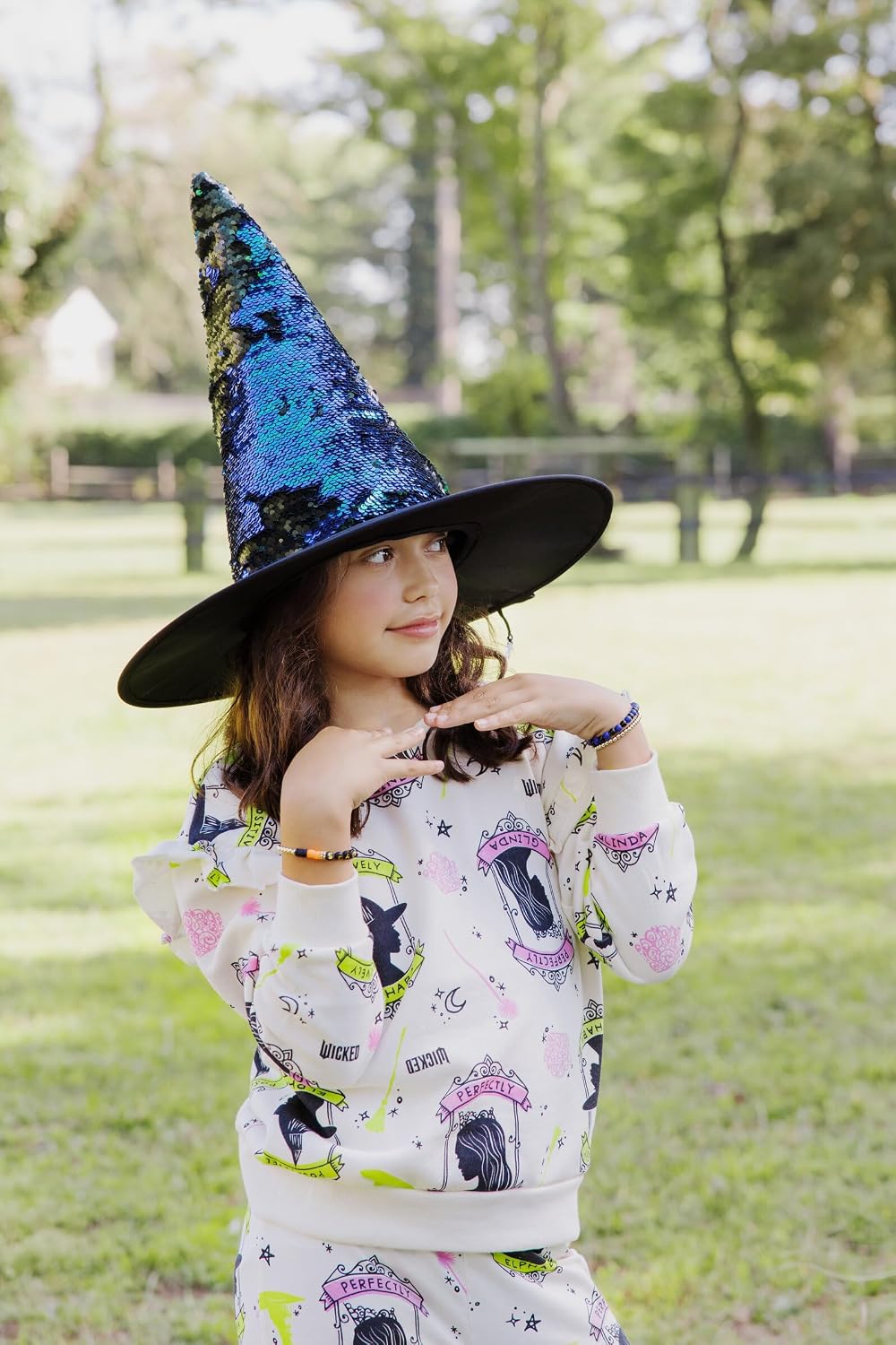 Wicked Girls Fleece Pullover Sweatshirt and Ribbed Flare Leggings Outfit Set Toddler to Big Kid Sizes (2T - 14-16)