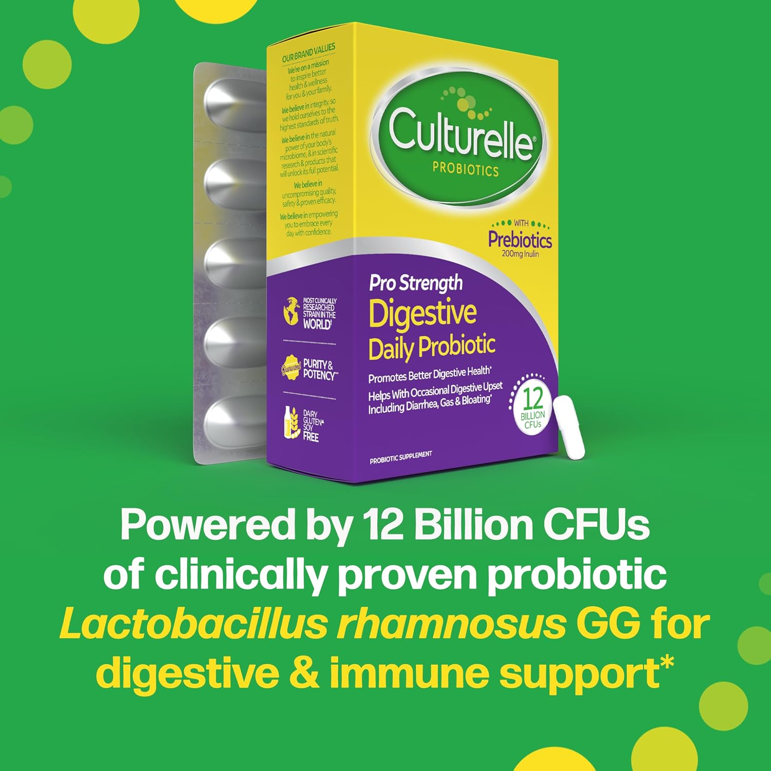 Culturelle Pro Strength Probiotics for Digestive Gut Health*, 12B CFU, 60ct