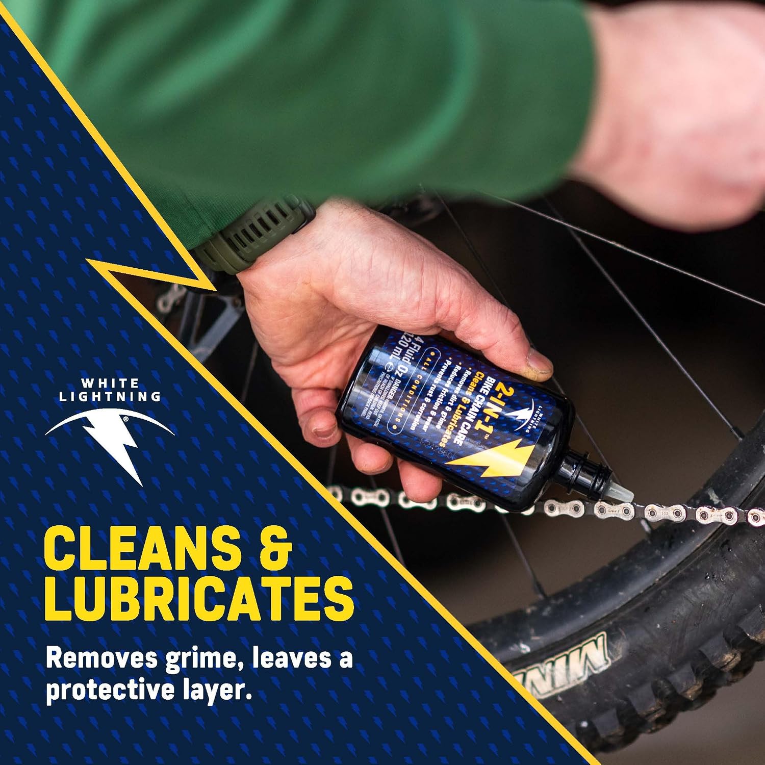 White Lightning 2-in-1 Bike Lubricant and Degreaser 4 oz