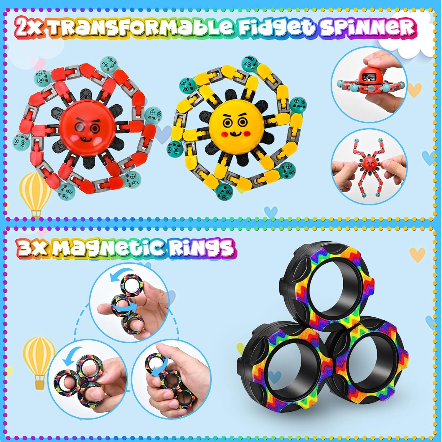 15Pack Fidget Toys Bulk for Adult Kids Age 5-7, 8-12, Figette Classroom Must Have Back to School Gifts for Students Treasure Prize Box Sensory Autism Travel Must Have ADHD Autistic Stress Anxiety
