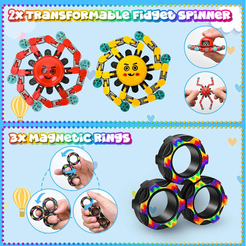 15Pack Fidget Toys Bulk for Adult Kids Age 5-7, 8-12, Figette Classroom Must Have Back to School Gifts for Students Treasure Prize Box Sensory Autism Travel Must Have ADHD Autistic Stress Anxiety