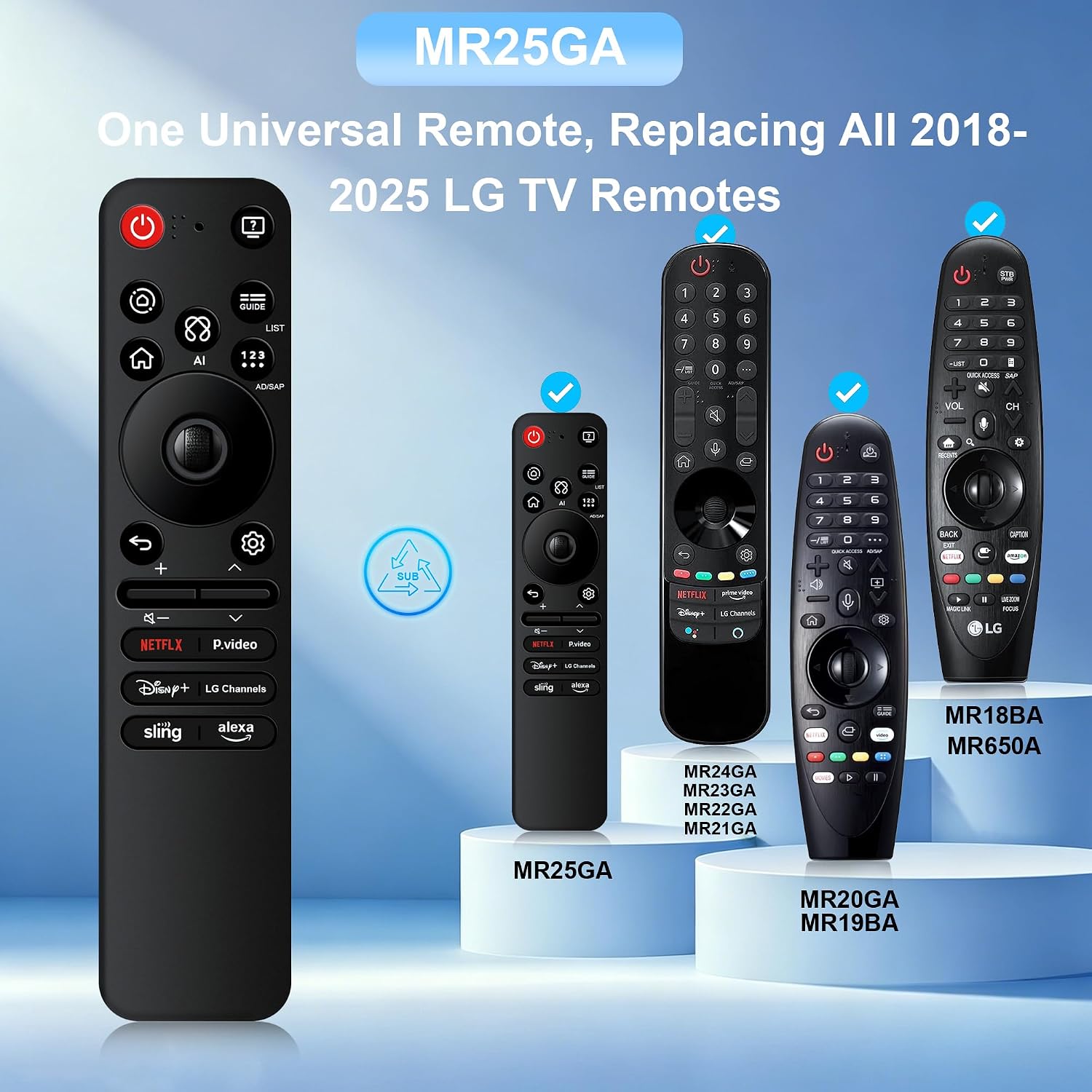 Universal for LG Smart TV Remote,Replacement Magic Remote Control AN-MR25GA