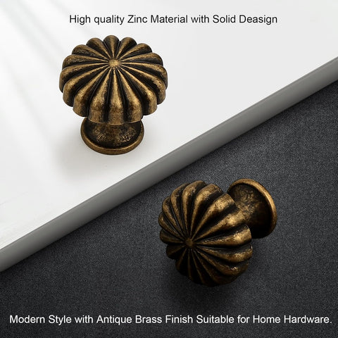 Probrico 20 Pack Antique Brass Cabinet Knobs Vintage Drawer Knobs Zinc Alloy Dresser Knobs for Kitchen Cabinets Dresser Drawers