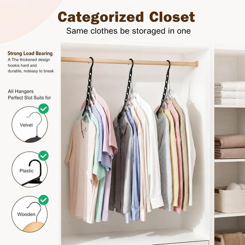 HOUSE DAY Closet Organizers and Storage 8 Pack - Black, Saving Closet Space