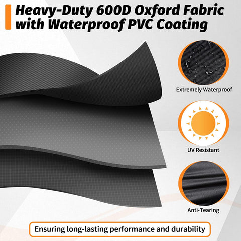 iCOVER Grill Cover 65 Inch, BBQ Grill Cover for Outdoor Grill, 600D Heavy-Duty Waterproof Gas Grill Cover BBQ Cover, Barbecue Grill Covers for Weber, Charbroil, Brinkmann, Nexgrill and More, Black
