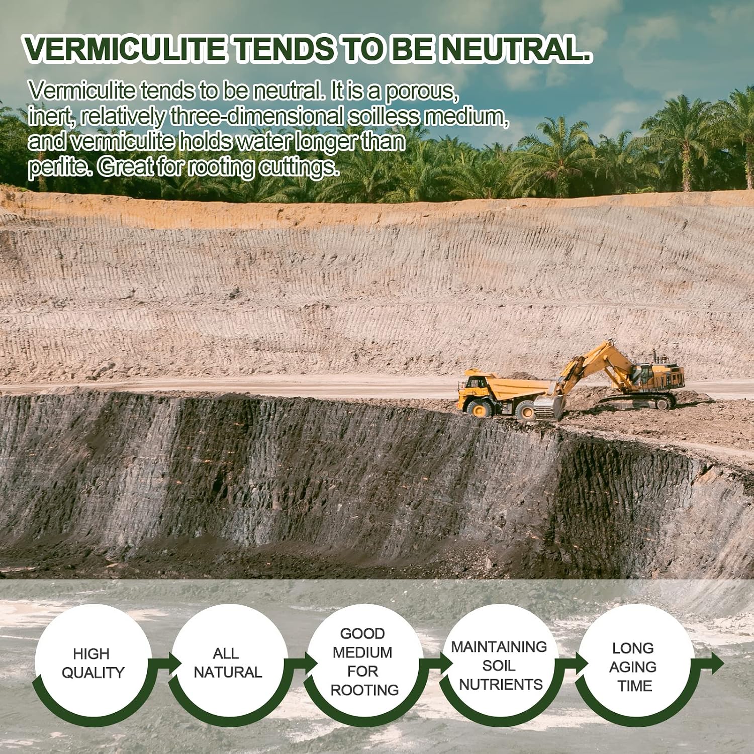 10QT Horticultural Vermiculite Bulk, Organic Vermiculite for Plants, Course Grade Vermiculite for Gardening, for houseplants, for Mushrooms, to Maintain Soil Moisture and Plant Growth(5-8mm)