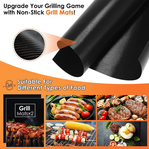 Yoehka BBQ Grilling Accessories Set, 34Pcs Heavy Duty Grill Tools, Brown