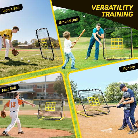 Dimples Excel 4x4.5 FT Heavy-Duty Baseball Rebounder, 45-Ply Pitchback Net