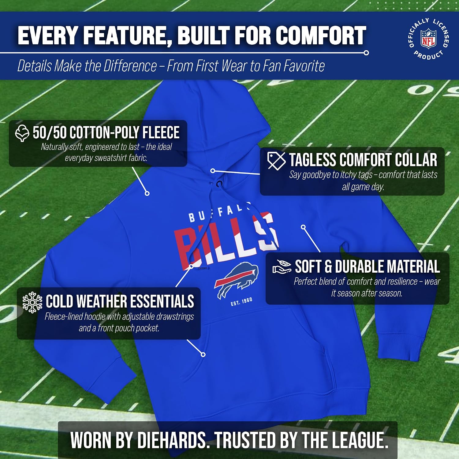 NFL Hoodie Fleece Sweatshirt for Men and Women - Officially Licensed