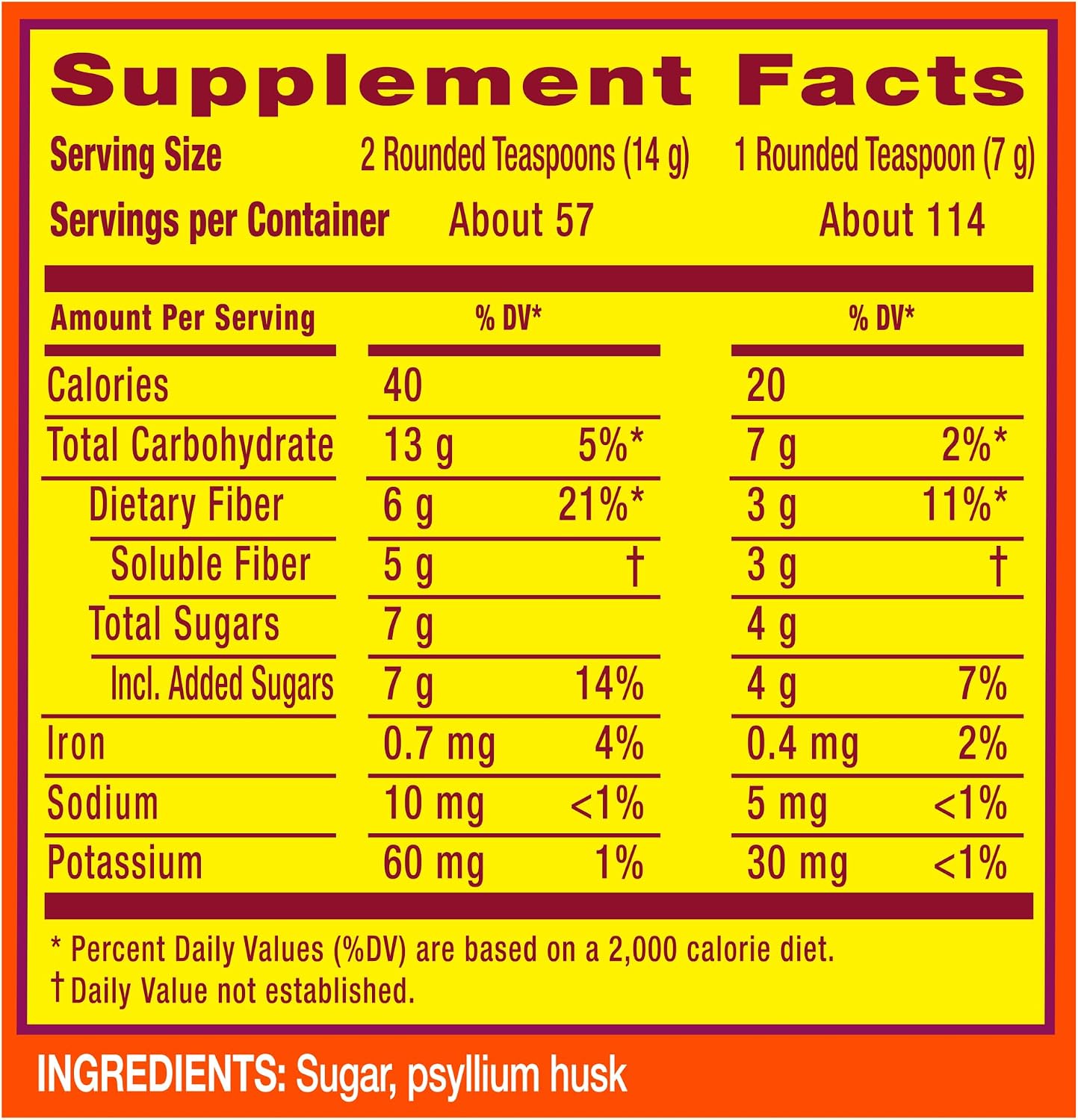 Metamucil, Psyllium Husk Powder, Unflavored Original Texture, with Sugar, 114 Servings, 4-in-1 Fiber Supplement, Daily Psyllium Husk Fiber Powder Help Support Digestive Health by Promoting Regularity*