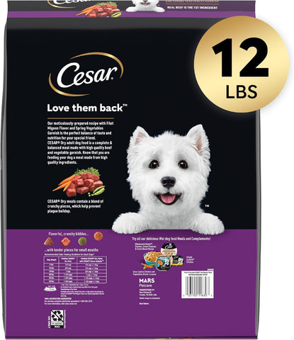 Cesar Small Breed Dry Dog Food, Filet Mignon & Spring Vegetables, 12 lb
