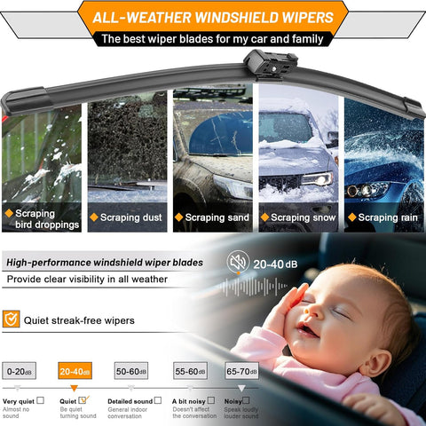 AUTOBOO Windshield Wiper Blade Replacement for Tesla Model 3 Y 2017-2025