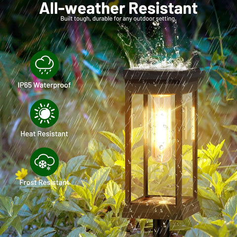 BesLowe 12-Pack Solar Pathway Lights Outdoor, Landscape Lights Warm White