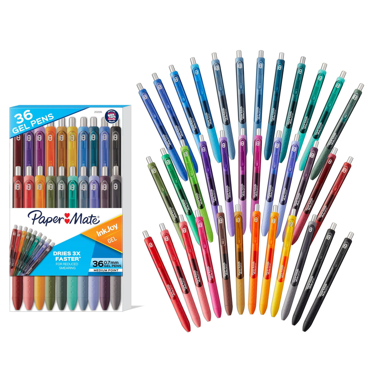 Paper Mate InkJoy Pens, Gel Pens, Medium Point (0.7 mm), Assorted, 36 Count