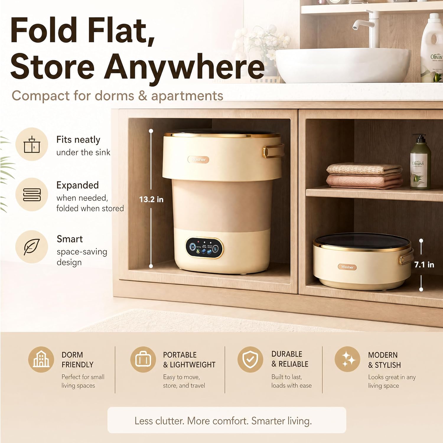 Foldable Portable Washing Machine 17L Mini Portable Washer Laundry Machine