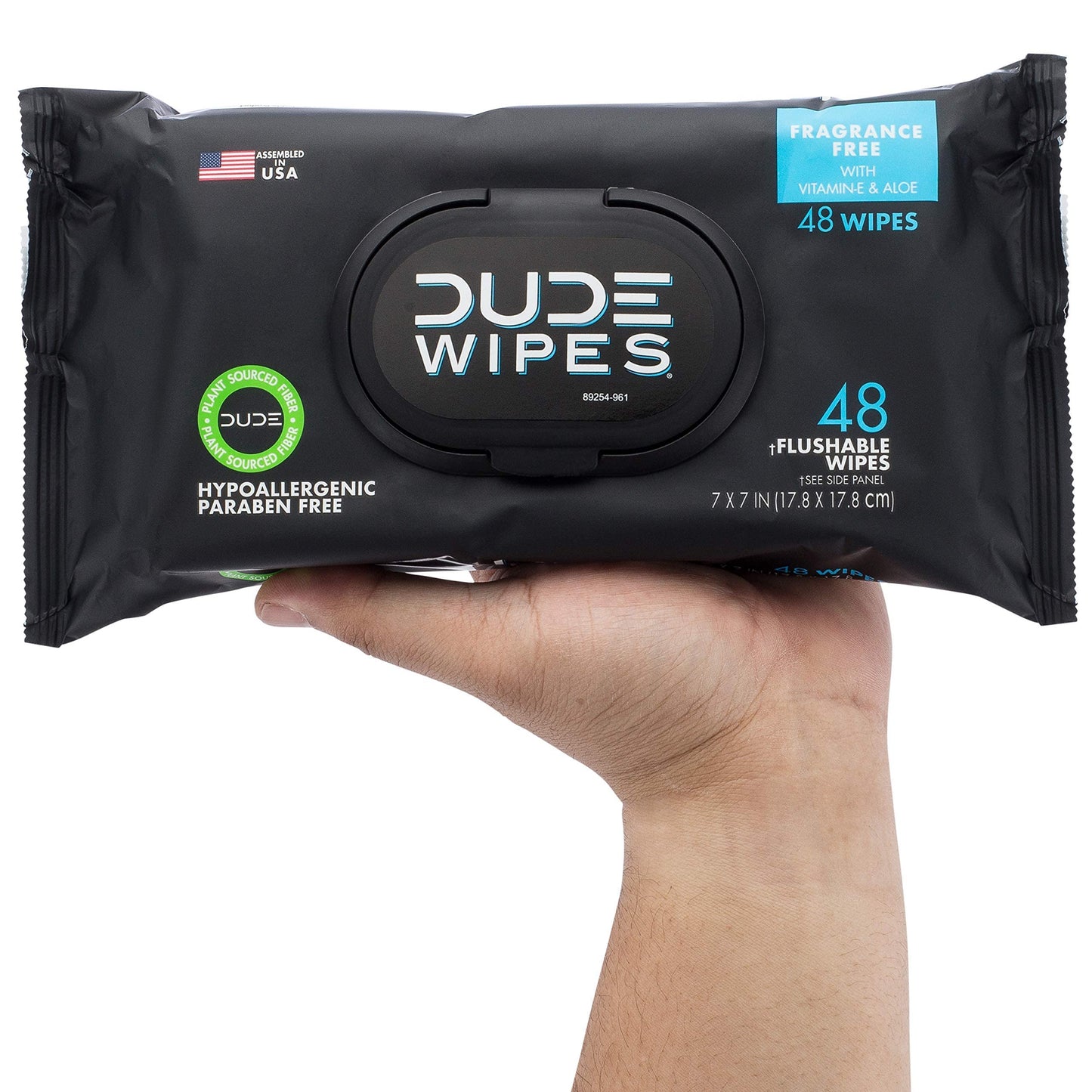 DUDE Wipes - Flushable Wipes - 3 Pack, 144 Wipes - Unscented Extra-Large Adult Wet Wipes - Vitamin-E & Aloe - Septic and Sewer Safe