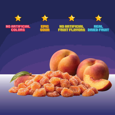 Final Boss Sour Fruit Candy, Punch-Out Peaches, Level 3, 4 Pack