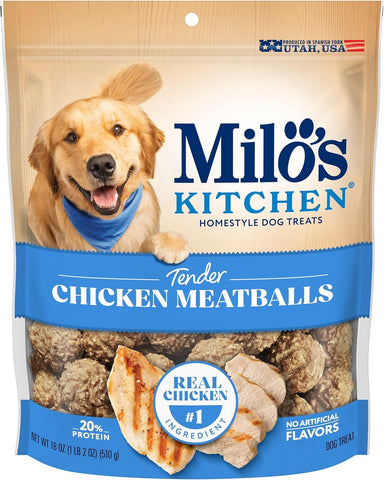 Milo’s Kitchen Chicken Meatballs Dog Treats, 18 Oz. Bag