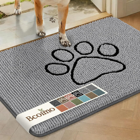 Bcoimo Super Absorbent Dog Door Mat, 36"*24" Anti Slip Mat for Muddy Paws