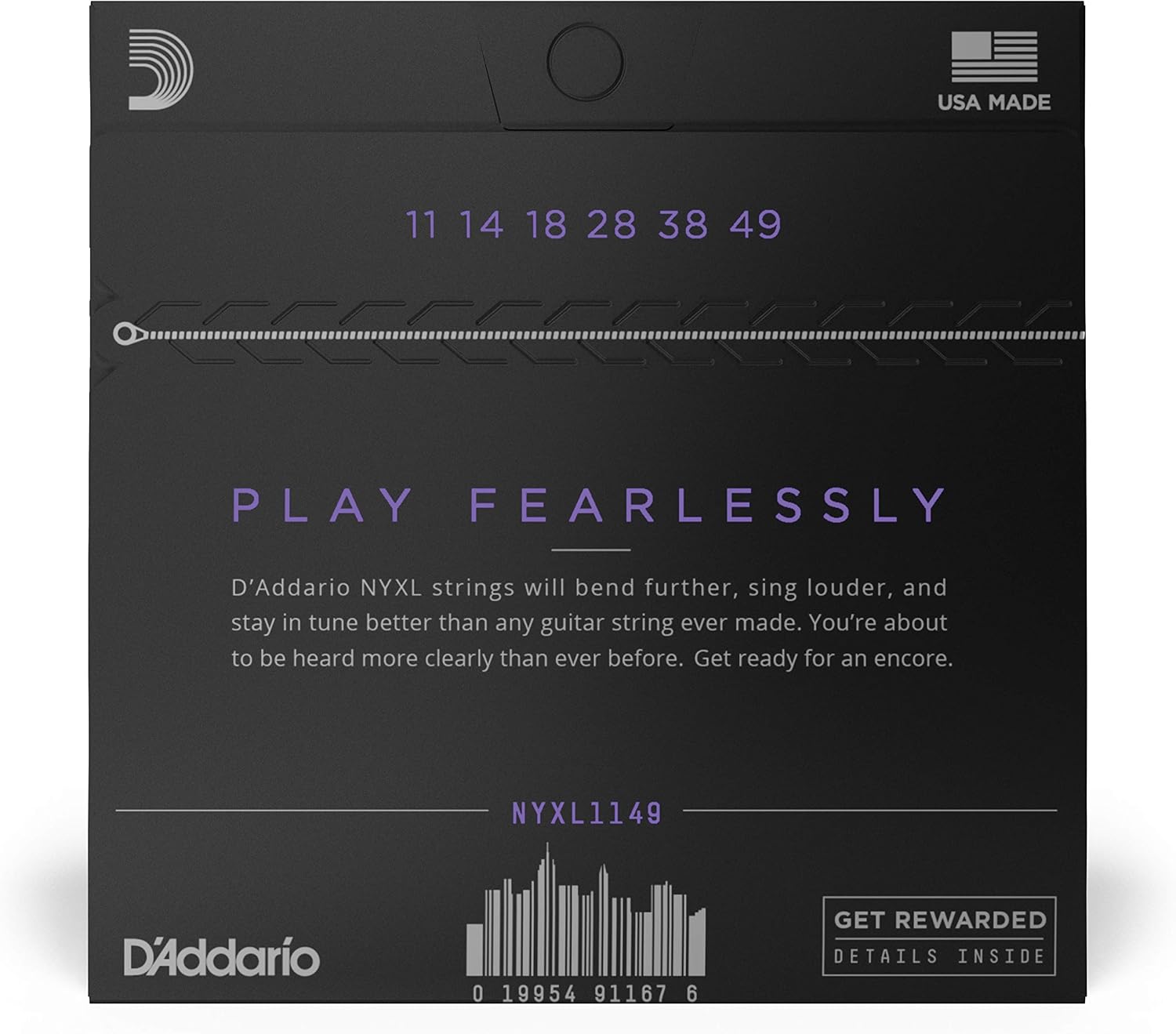 D'Addario NYXL1149 Electric Guitar Strings, Medium 11-49